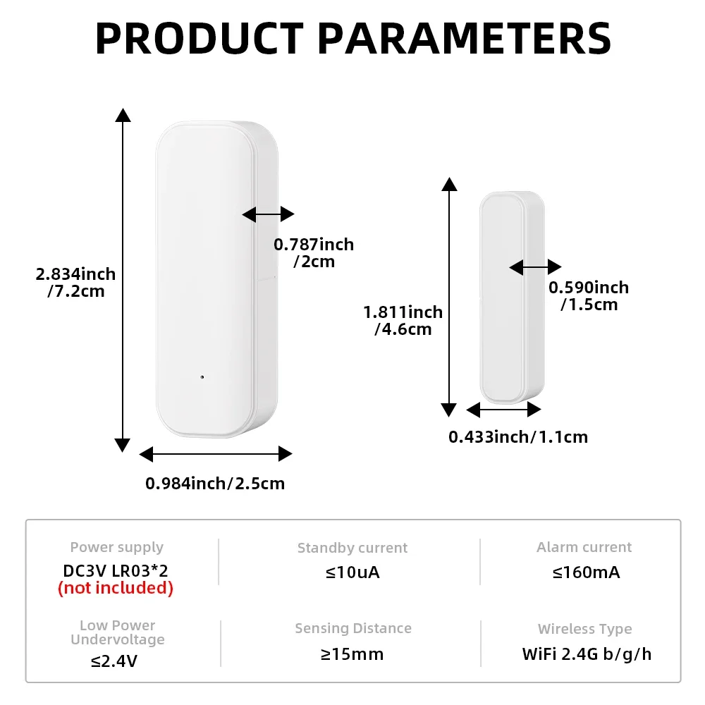 Tuya WiFi Zigbee Window Door Sensor Smart Home Security Alarm