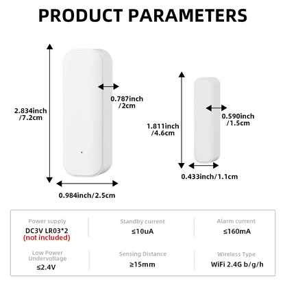 Tuya WiFi Zigbee Window Door Sensor Smart Home Security Alarm