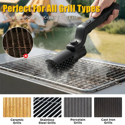 Electric Grill Brush Cordless 3 Speed 2600mAh Rechargeable With Adjustable Angle For Summer BBQ Cleaning Gift