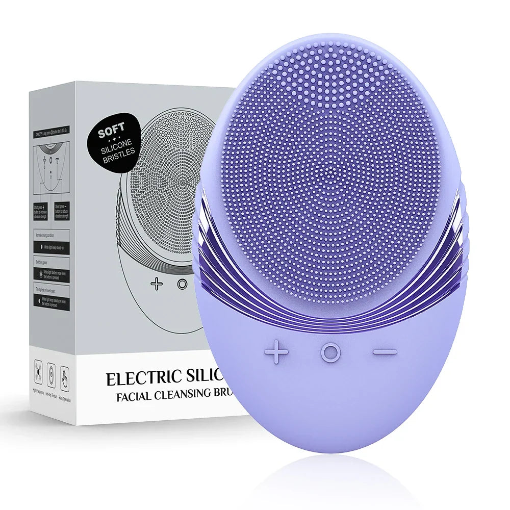 Electric Silicone Facial Cleansing Brush Sonic Vibration For Deep Cleaning And Gentle Exfoliation Spring 2026 Trend