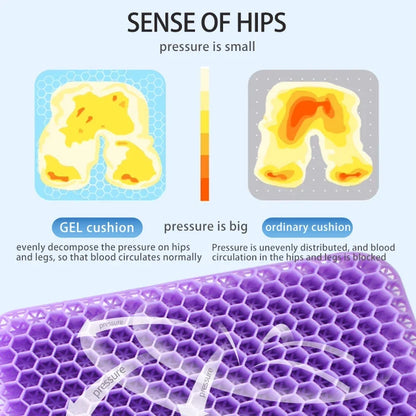 Gel Seat Cushion Breathable Honeycomb Design for Office Chair Car Seat Summer 2026 Back Tailbone Pain Relief