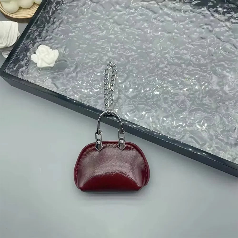 1+1 Free Birkin Inspired Mini Hand Bag - Small Shell Coin Bag Charm Keychain