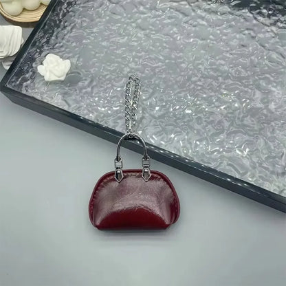 1+1 Free Birkin Inspired Mini Hand Bag - Small Shell Coin Bag Charm Keychain