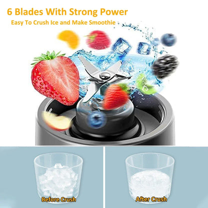 Portable Blender 6-Blades Smoothie Maker Summer Essentials 2026 Rechargeable On The Go Juicer