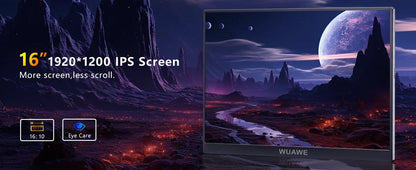 16 Inch 120Hz Portable Monitor 1920x1200 HDR Holiday Gift