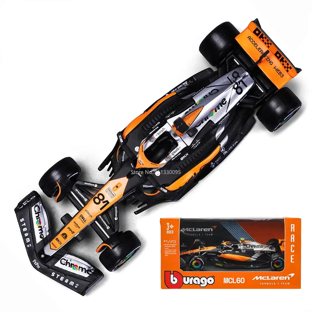 Die-Cast Car 1:43 Scale Formula One MCL60 Replica 2023 Collectible Display Model Fall 2025 Gift