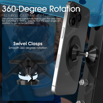 Magnetic Gym Phone Holder & Accessories - Hands-Free Workout Mount