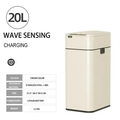 Trash Can 20L Stainless Steel Sensor Kitchen Bin Hands Free