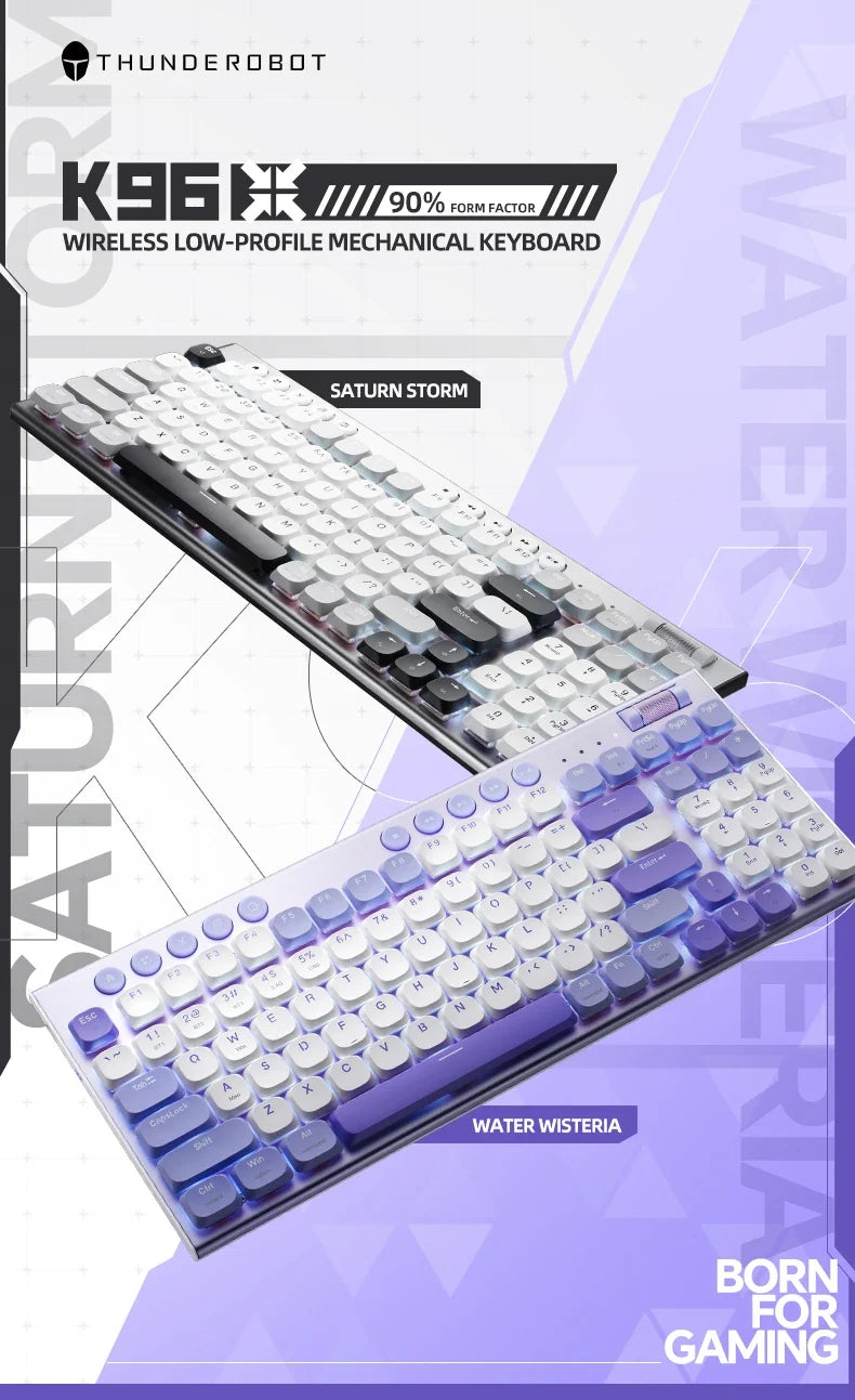 Wireless Low Profile Mechanical Keyboard 98 Keys PBT