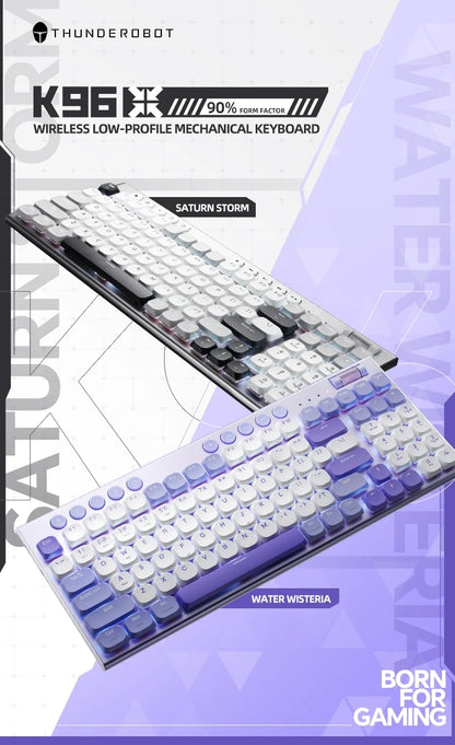 Wireless Low Profile Mechanical Keyboard 98 Keys PBT