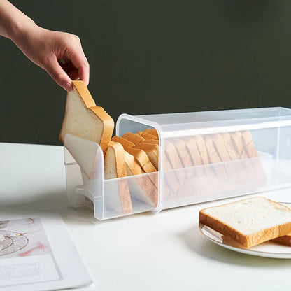 Bread Box Plastic With Sealing Lid And Tray Airtight Bread Storage Container Kitchen Organization 2025 Easy Clean