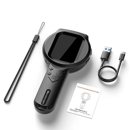 Digital Microscope 2.8-Inch IPS Screen Handheld, 1080P HD, 100X Zoom With 15 LEDs For PCB And Coin Examination