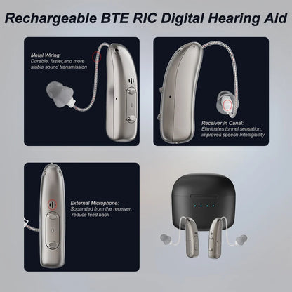 Hearing Aid Rechargeable Digital BTE With Adjustable Volume Portable Senior Sound Amplifier