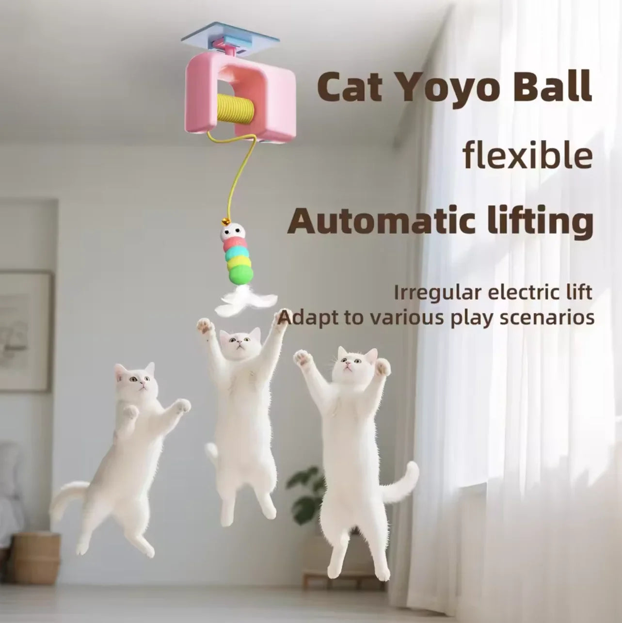 Rechargeable Cat Toy Interactive Hanging Door Bird Toy With Elastic Rope Stress Relief For Cats TikTok Viral Fall 2026