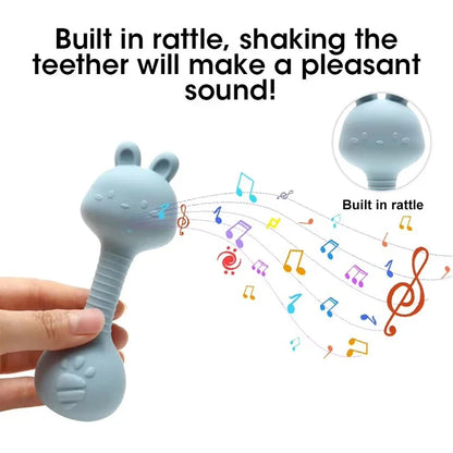 Silicone Rabbit Teether Rattle Newborn Sensory Toys