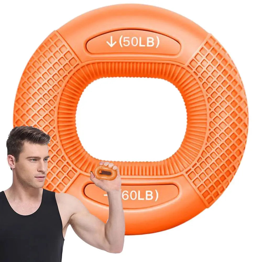 Grip Strengthener Ring Silicone Finger Trainer for Hand Muscles, Portable Home Fitness Accessory, 6 Weight Variants