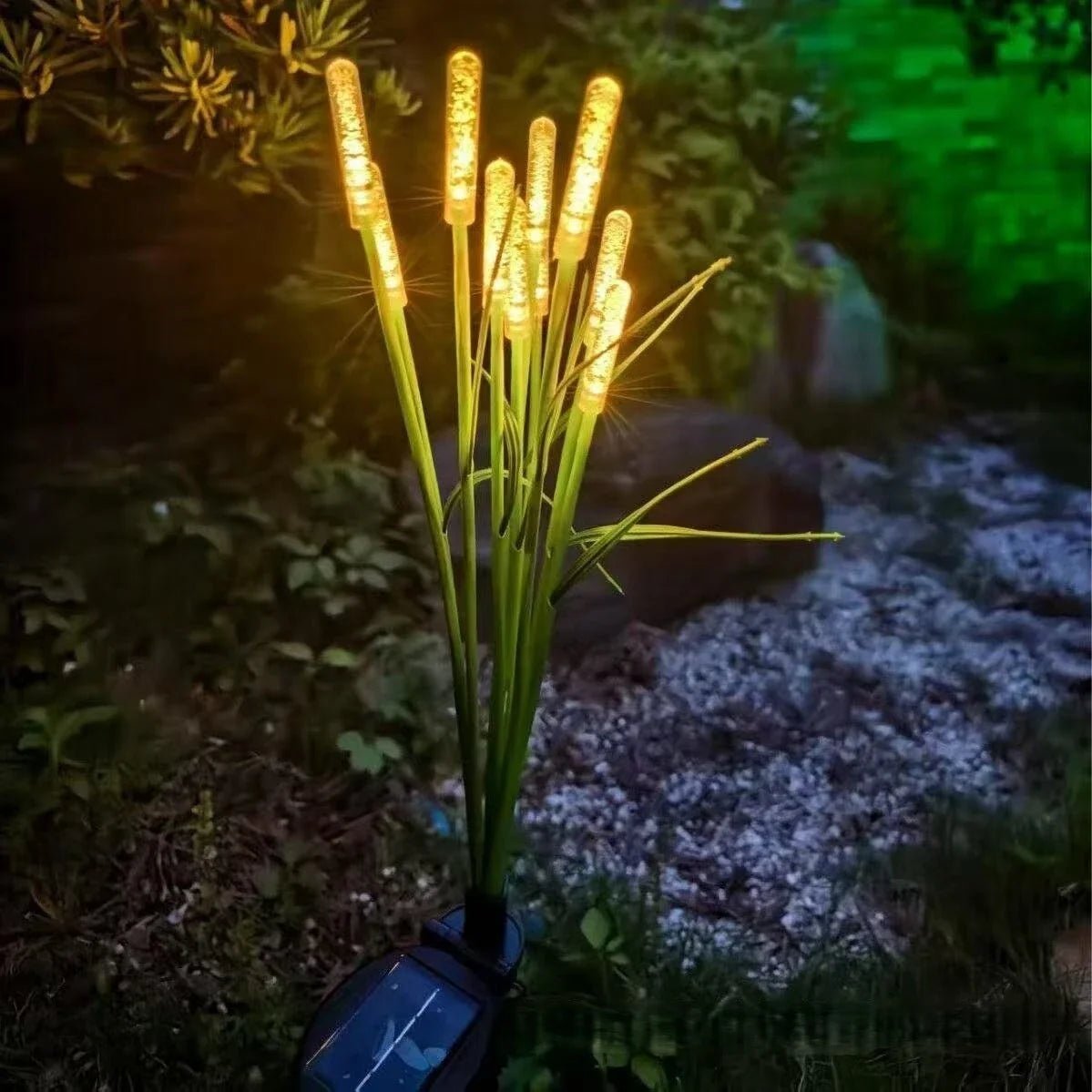 LED Solar Reed Garden Lights Plastic Outdoor Waterproof Swaying Pathway Lamps Summer 2026 Patio Decor