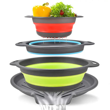 Foldable Colander Set Self-Draining Over Sink Kitchen Strainer Spring 2026 Easy Storage