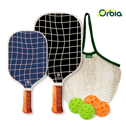 Pickleball Paddle Set for Family, Durable Glass Fiber with 13mm PP Core, Lightweight Outdoor Pickleball Equipment
