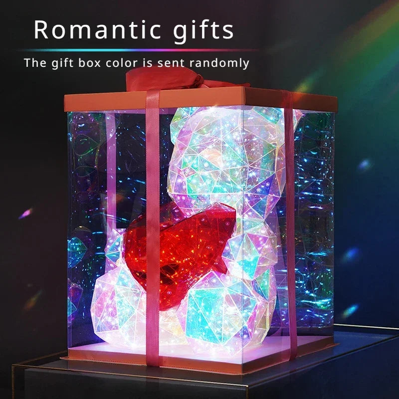 Colorful LED Teddy Bear Lamp with Heart - A Heartwarming Valentine's Day Gift for Birthdays & Anniversaries