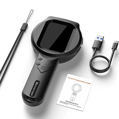 Digital Microscope 2.8-Inch IPS Screen Handheld, 1080P HD, 100X Zoom With 15 LEDs For PCB And Coin Examination