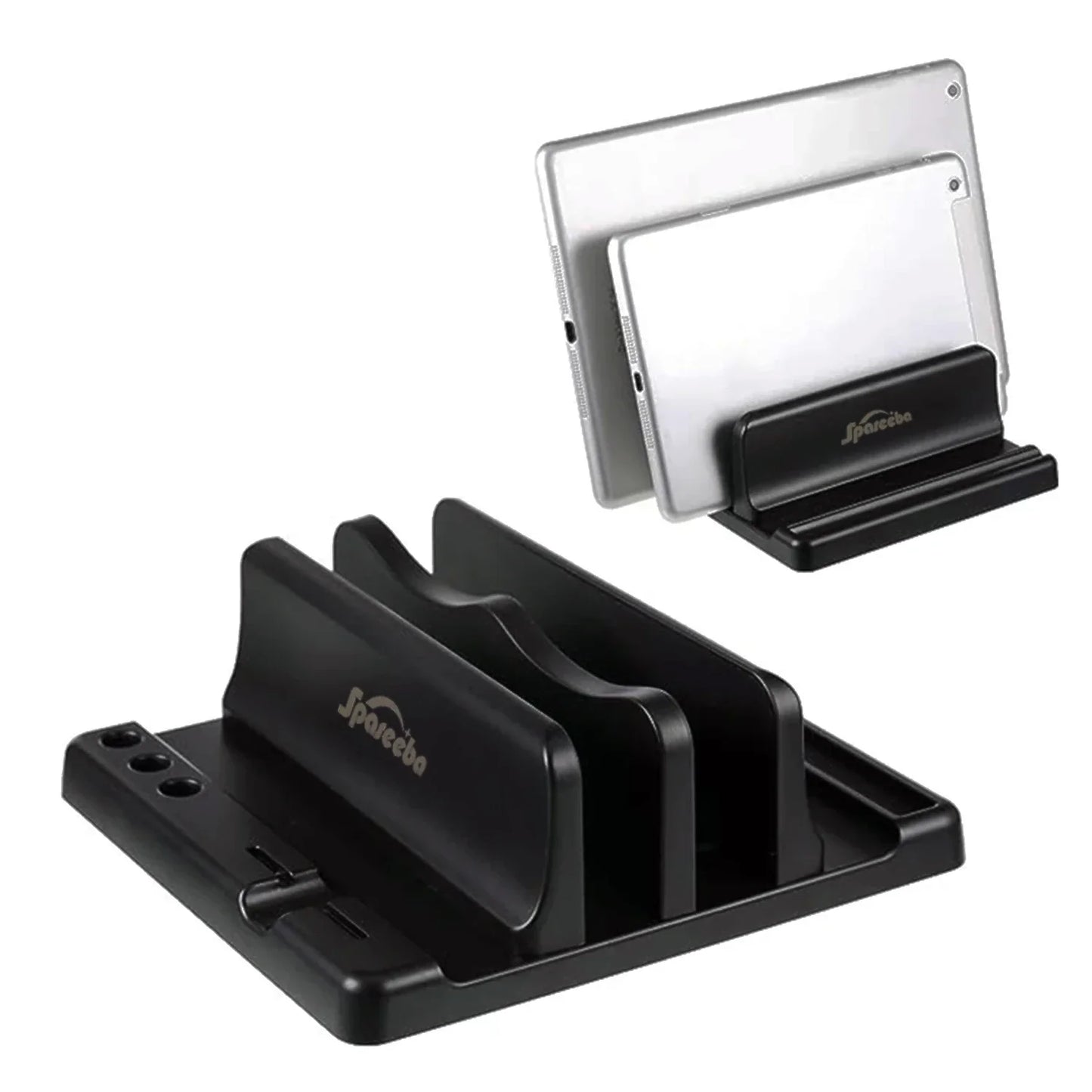 Vertical Laptop Stand with Adjustable Width - Space-Saving Computer Accessories for Office Desks