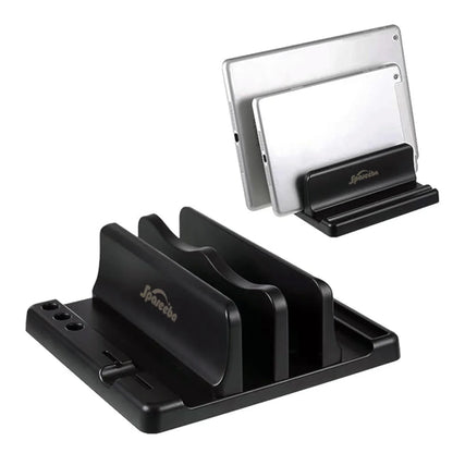 Vertical Laptop Stand with Adjustable Width - Space-Saving Computer Accessories for Office Desks