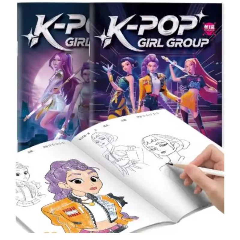 Kpop Coloring Book Anime Style For Kids Back To School 2026 Creative Activity Gift Trend