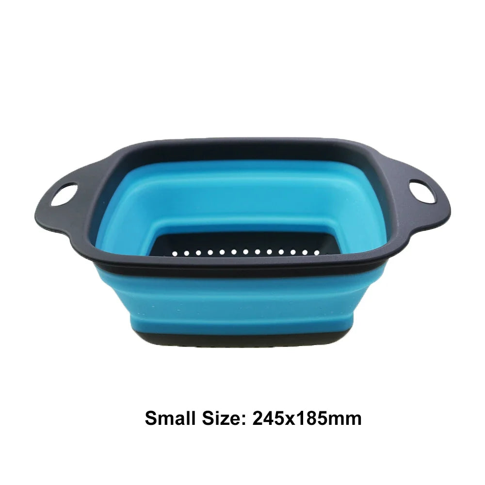 Silicone Folding Drain Basket 2-In-1 Collapsible Colander For Fruits And Vegetables Space-Saving Kitchen Tool Fall 2026