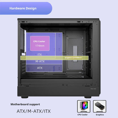PC Case Glass Side ATX M ATX ITX Support 360mm Radiator