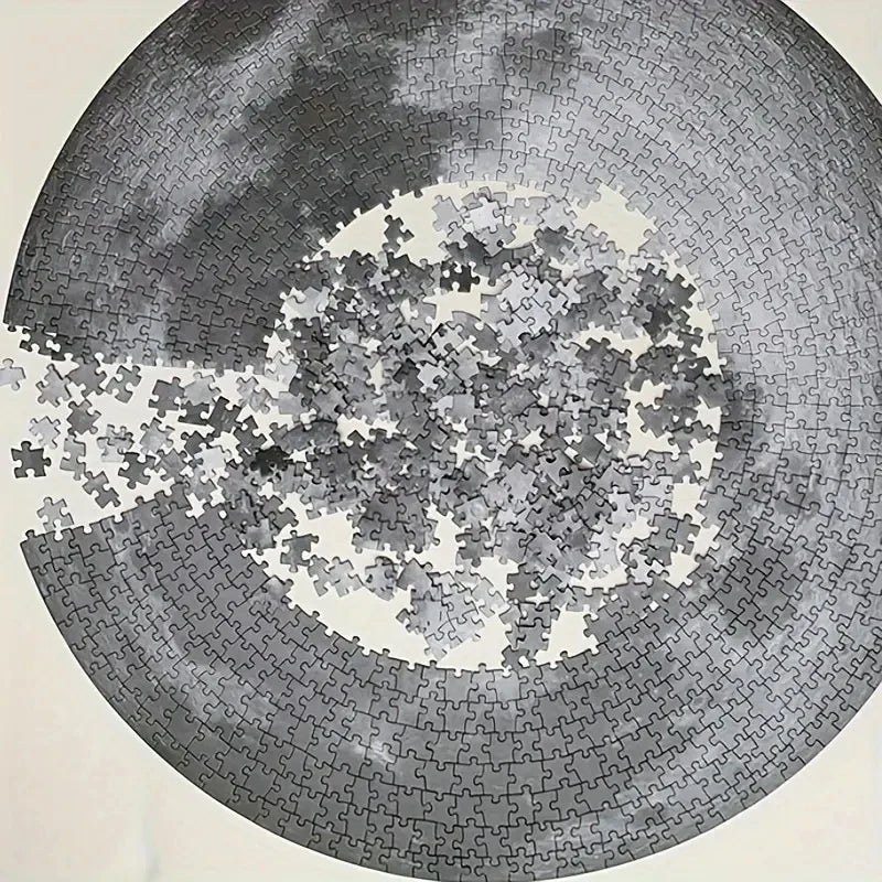 Puzzle 1000 Piece Round Moon Puzzle Space Themed Challenge Educational Gift For Space Lovers Family Fun