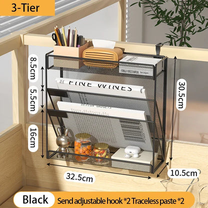 Desk File Organizer 5-Tier Mesh Vertical Wall Mount Desktop Mail Sorter Back To School 2025 Space Saving