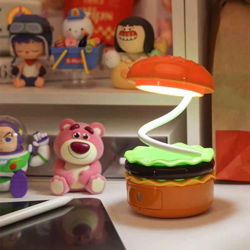 Night Light Desk Lamp With Pencil Sharpener Hamburger LED Reading Lamp Back To School 2026 Gift