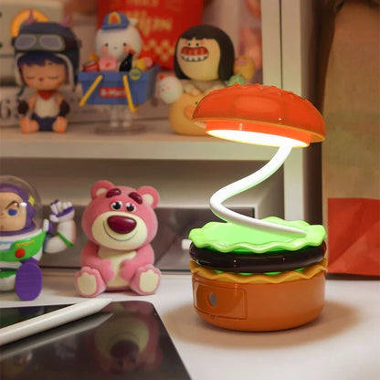 Night Light Desk Lamp With Pencil Sharpener Hamburger LED Reading Lamp Back To School 2026 Gift