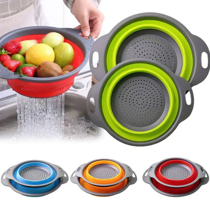 Silicone Folding Drain Basket Colander Foldable Kitchen Tool TikTok Viral Fall 2026 Eco Friendly