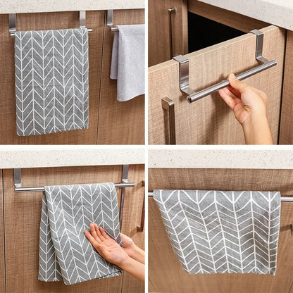 Stainless Steel Towel Rack Organizer - 3PCS Home Organizers for Bathroom & Kitchen, Wall Mounted