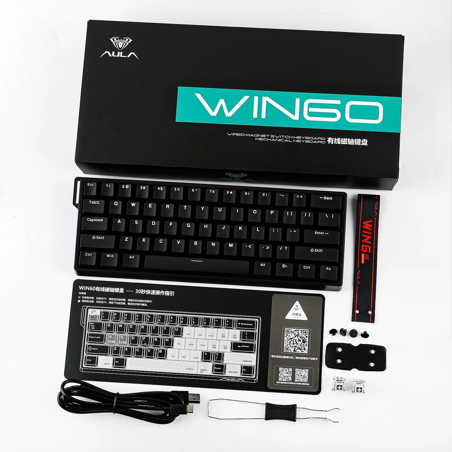 Mechanical 60 Percent Hot Swap Keyboard Aluminum RGB Hall