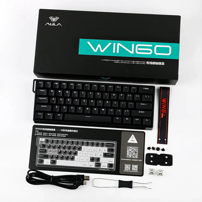 Mechanical 60 Percent Hot Swap Keyboard Aluminum RGB Hall
