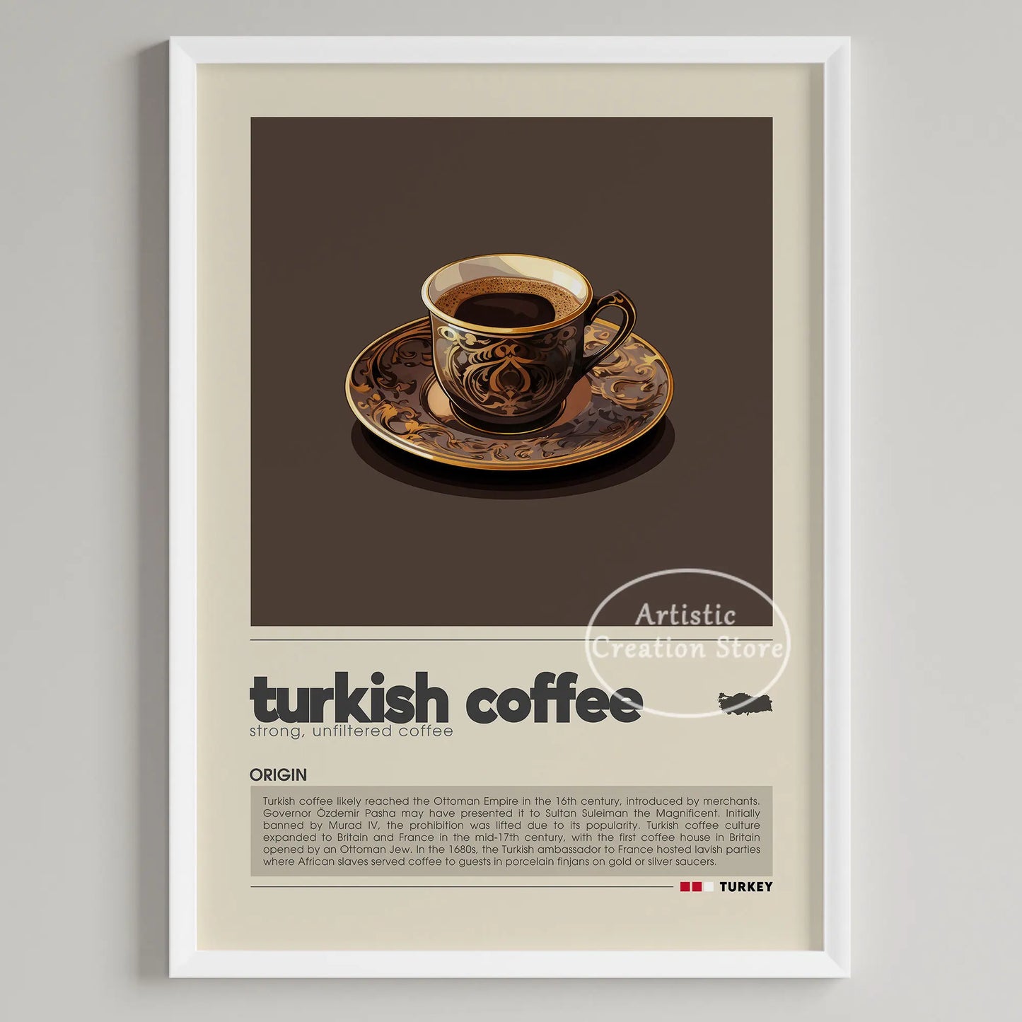 Coffee Wall Art Six Panel Minimalist Kitchen Cafe Decor