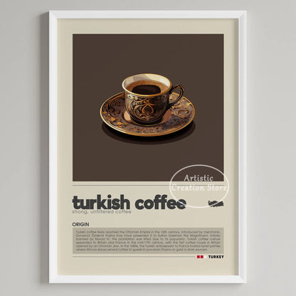 Coffee Wall Art Six Panel Minimalist Kitchen Cafe Decor