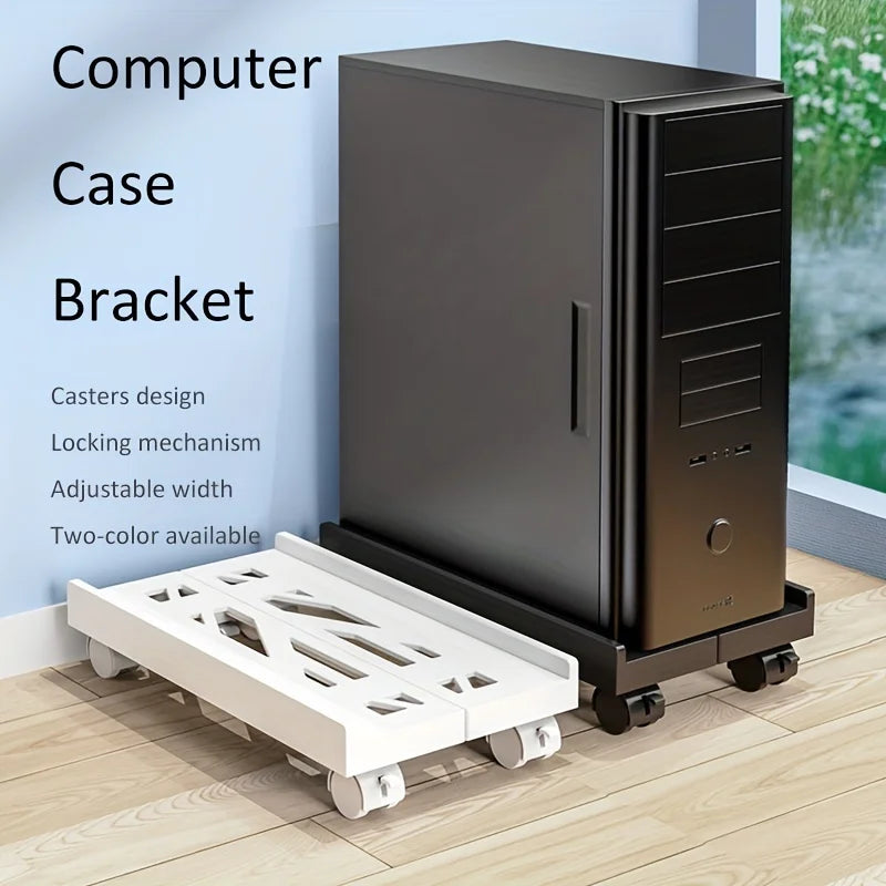 PC Tower Stand Adjustable Ventilated Base With Casters