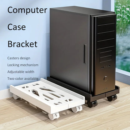 PC Tower Stand Adjustable Ventilated Base With Casters