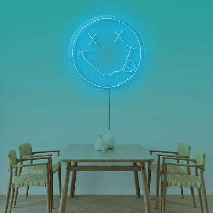 LED Neon Sign 35cm USB Powered Smile Face Wall Hanging Night Light Bedroom Decor Fall 2025 Gift