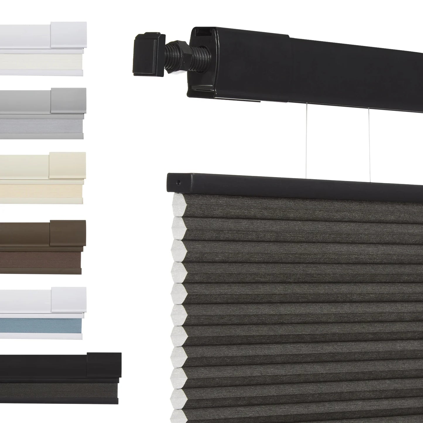 No Drill Honeycomb Blinds Cordless Thermal Insulated 1" Cell Fabric