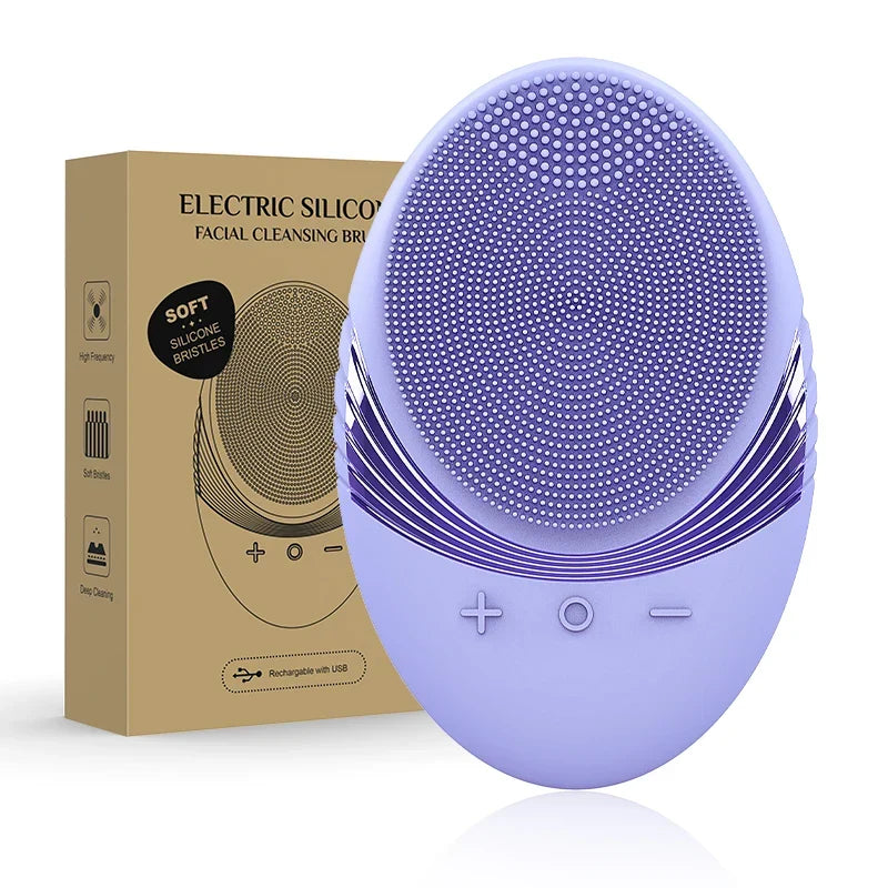 Electric Silicone Facial Cleansing Brush Sonic Vibration For Deep Cleaning And Gentle Exfoliation Spring 2026 Trend