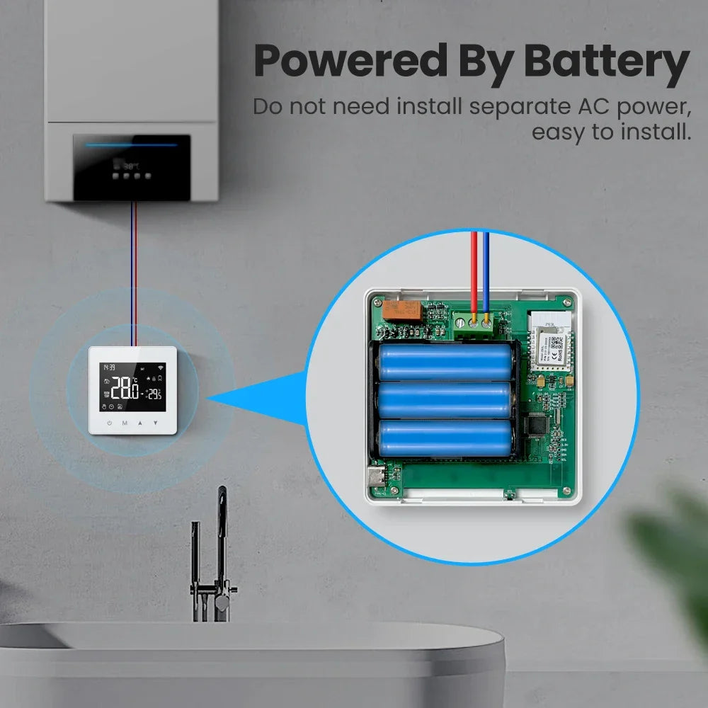 Smart Thermostat Fall 2025 - WiFi ZigBee Boiler Controller, Battery Powered, Alexa Google Home Compatible, Low Power