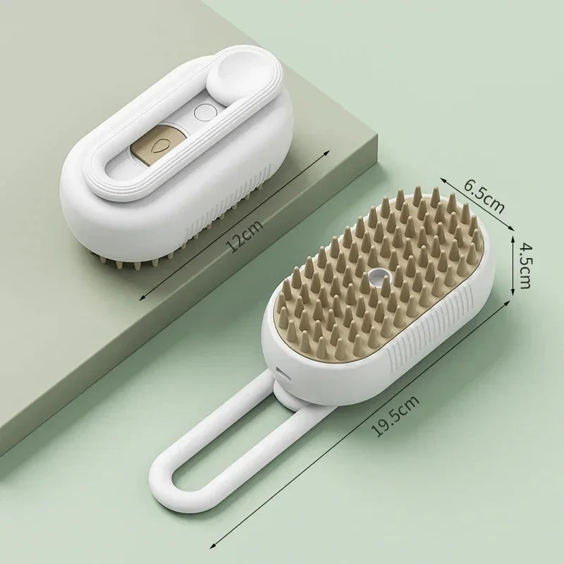 3 In1 Dog Cat Steamy Brush Spray Massage - Bath Brush & Hair Removal Tool