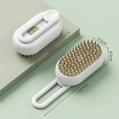 3 In1 Dog Cat Steamy Brush Spray Massage - Bath Brush & Hair Removal Tool