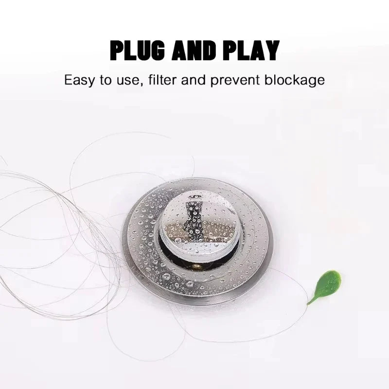 Pop-Up Drain Stopper Basin Hair Catcher Stainless Steel Filter Anti-Odor Fall 2026 Home Upgrade