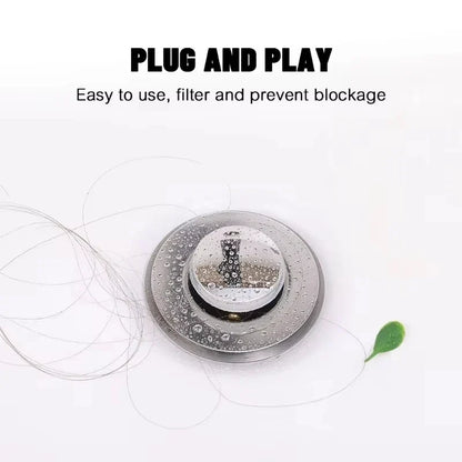 Pop-Up Drain Stopper Basin Hair Catcher Stainless Steel Filter Anti-Odor Fall 2026 Home Upgrade